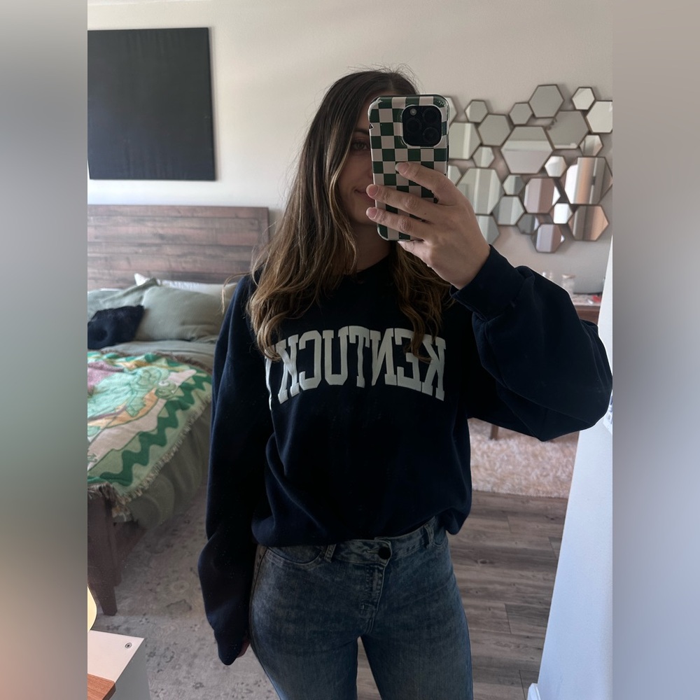 Champion Kentucky Navy Blue Women's Crew Neck Sweater